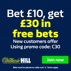 William Hill Bonus → Gratis weddenschap (Free Bet).